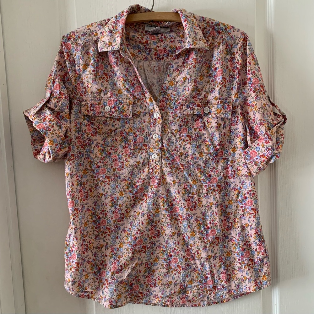Vintage Cathy Daniles floral button front top
